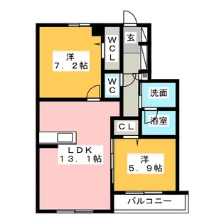シャーメゾン グリシーヌ【1階】の間取り
