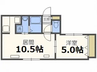 リバーサウス菊水II【4階】の間取り