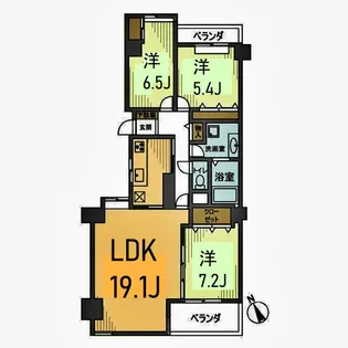 日吉ロイヤルマンション【5階】の間取り