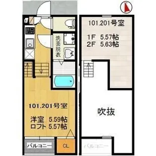 プレジール仙台【2階】の間取り