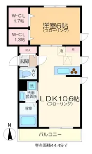 プレディオ東陽【1階】の間取り