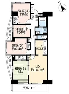 URプロムナード北松戸【8階】の間取り