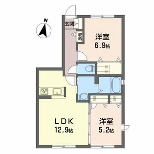 シャーメゾン・ベアーレ B棟【1階】の間取り