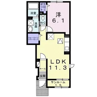 for dear 大新【1階】の間取り