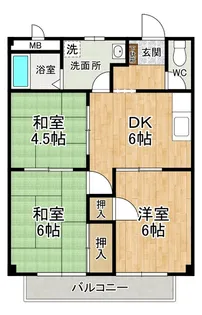 パルネット塚本【2階】の間取り