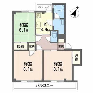 中央ハイツ A棟【2階】の間取り