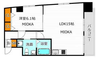 ソミュール南栄【6階】の間取り