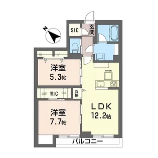 リーベ竹園【1階】の間取り