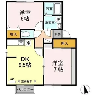 セジュールユウアイB【2階】の間取り