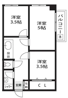 シャトレー上野【6階】の間取り