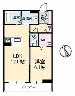 グランベレオ西新涯【1階】の間取り