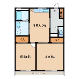 ロイヤルヒルズ門池【3階】の間取り