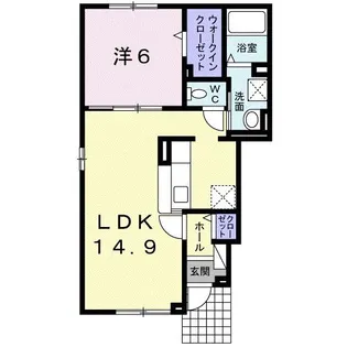 ミルトアベニュー【1階】の間取り
