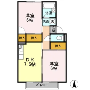 プレジール藤原A棟【1階】の間取り