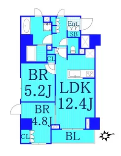 ビエント横濱鶴見【10階】の間取り