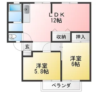 サンヒルズ92 A棟【2階】の間取り