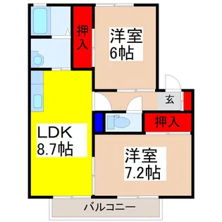 サンガーデン薬師台D【2階】の間取り
