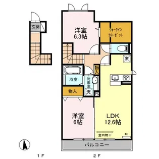 グリーンライズ A【2階】の間取り