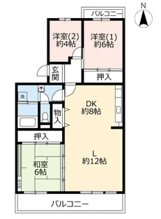 URオークタウン東茨木【5階】の間取り