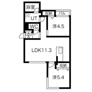 ヴェリタス・アメリオ【4階】の間取り
