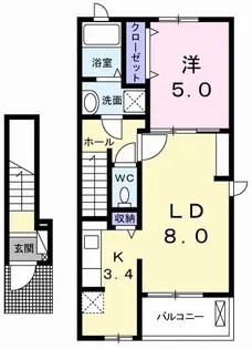 コンコード A【2階】の間取り