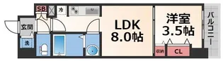 リアライズ南巽【8階】の間取り