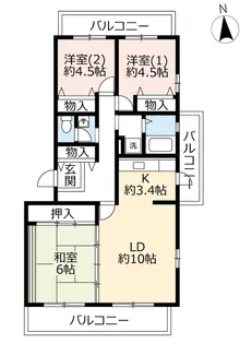 UR東山台ハイツ【3階】の間取り