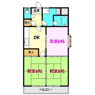福島県郡山市開成2【アパート】の間取り