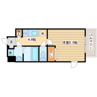 シェルグランデ土樋【1階】の間取り