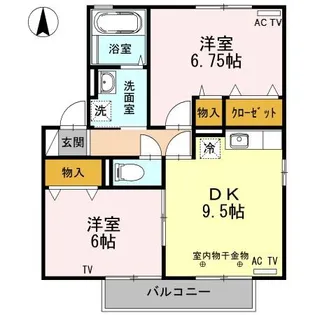 ウィルモア長坂【2階】の間取り