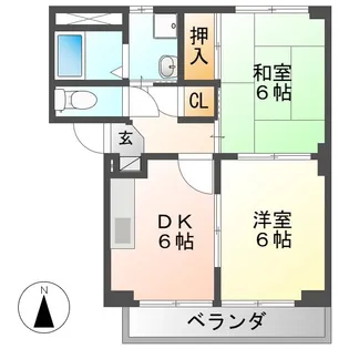 サン フロンティアII【1階】の間取り