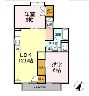 セジュールHANANO B棟【2階】の間取り