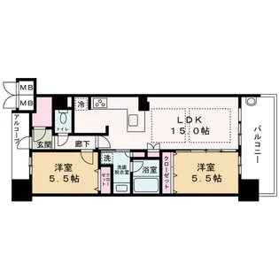 プレサンスロジェ天満橋リバーテラス【7階】の間取り