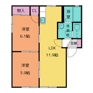 フォーレスこみど(B)【1階】の間取り