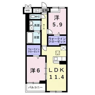 大阪府堺市東区日置荘西町2【アパート】の間取り