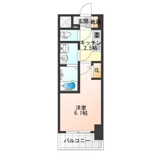 エスリード難波AGREA【2階】の間取り