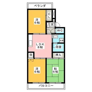 ホワイトオークヴィラ中尾台【2階】の間取り