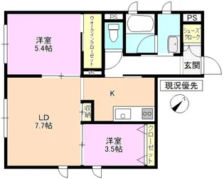 グランサンク天神【2階】の間取り