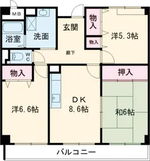 コージーオオトリ【3階】の間取り