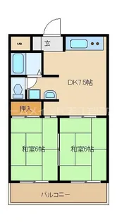 サンハイツ大和【2階】の間取り
