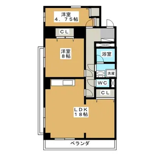 ヒルズ M1【4階】の間取り