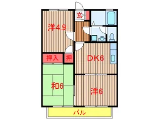 グレース田喜野井I・II・III【2階】の間取り