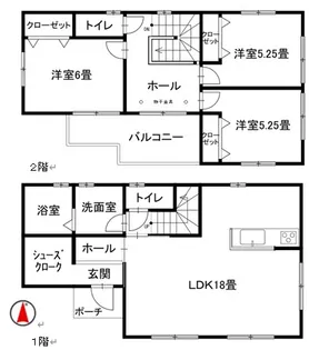 埼玉県熊谷市原島【一戸建】の間取り
