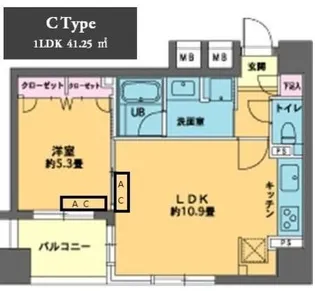 カスタリア人形町II【6階】の間取り