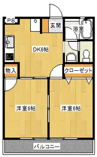 エバーグリーンB棟【1階】の間取り