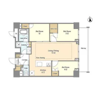 東京都新宿区市谷薬王寺町【マンション】の間取り