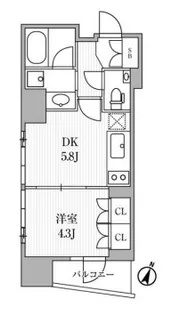 ディームス大手町ノース【4階】の間取り
