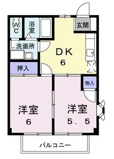 2DKの間取り画像