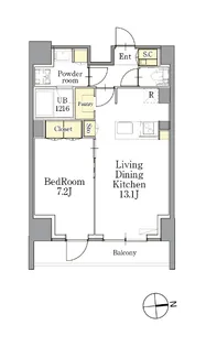 CLASSEUM(クラシアム)仙台新寺通【7階】の間取り