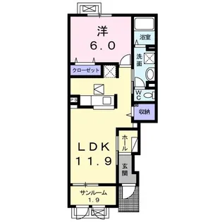 1LDKの間取り画像
